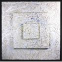 «MATERIOGRAPHY» n°104 White marble on Aluminium 39,4x39,4in.