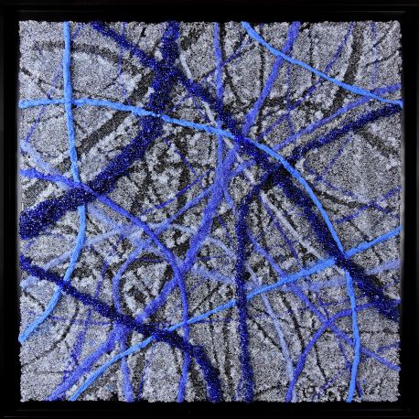 "MATERIOGRAPHY"n°227 Verre sur Noir 60x60cm