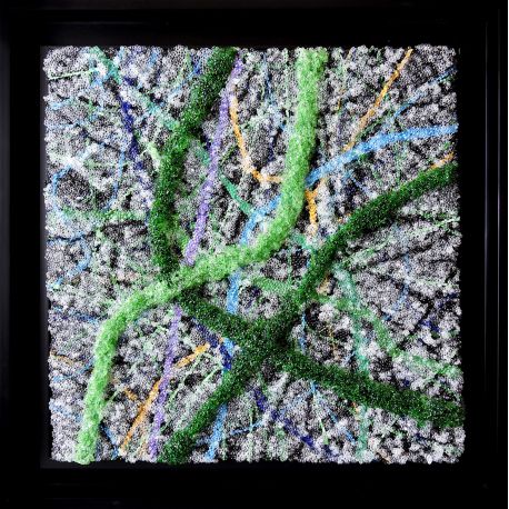  "MATERIOGRAPHY"n°225 Verre sur Graphite 30x30cm
