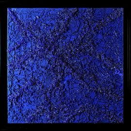 «MATERIOGRAPHY»n°235 Glass on Blue 19,7in.x19,7inches.